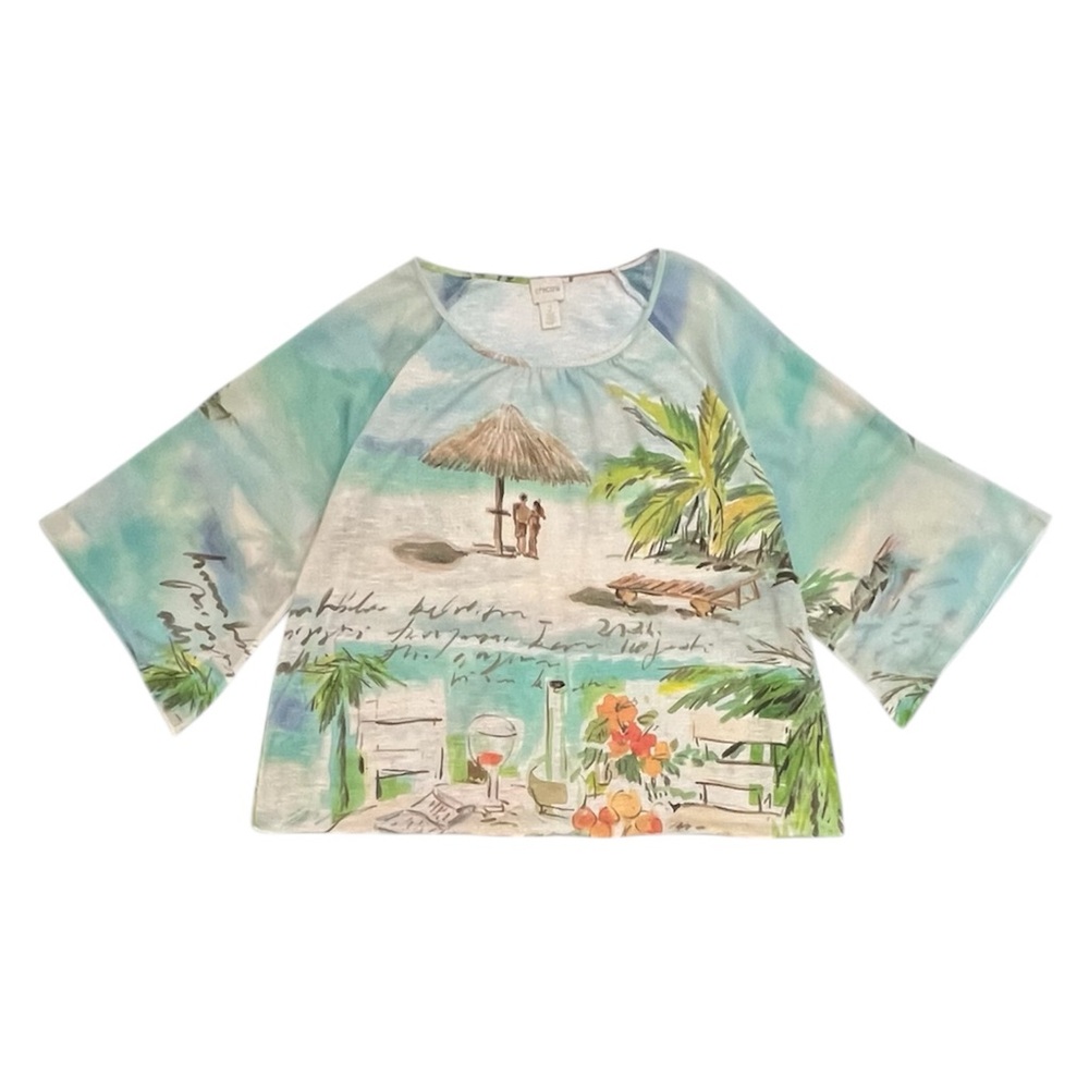 Chico's Seaside Sangria Easy Tee Top Size 2 (Large) - Picture 10 of 10